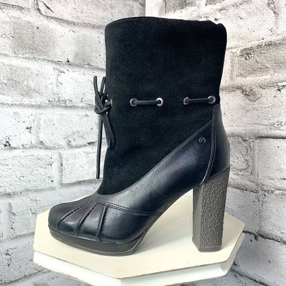 Rockport Adiprene by Adidas Ankle Boot Black Sherpa Lined Platform Booties - Picture 1 of 14